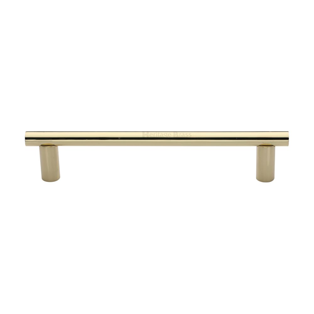 This is an image of a Heritage Brass - Door Pull Handle 19mm Round Bar Design 336mm Polished Brass Finish, v2059-336-pb that is available to order from Trade Door Handles in Kendal.