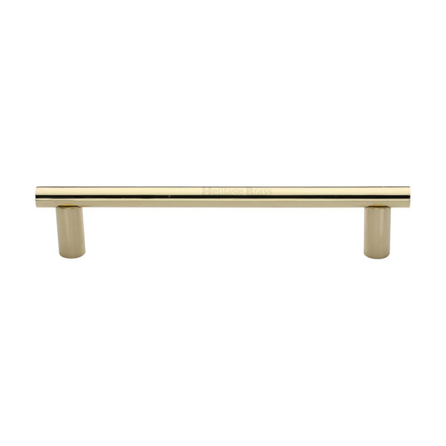 This is an image of a Heritage Brass - Door Pull Handle 19mm Round Bar Design 336mm Polished Brass Finish, v2059-336-pb that is available to order from Trade Door Handles in Kendal.