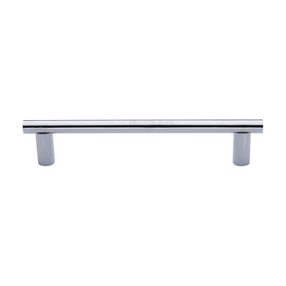 This is an image of a Heritage Brass - Door Pull Handle 19mm Round Bar Design 336mm Polished Chrome Finish, v2059-336-pc that is available to order from Trade Door Handles in Kendal.