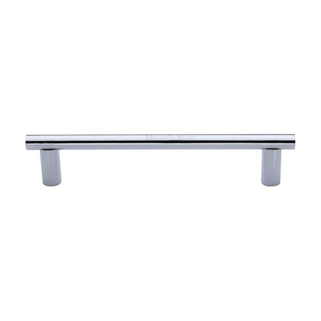 This is an image of a Heritage Brass - Door Pull Handle 19mm Round Bar Design 336mm Polished Chrome Finish, v2059-336-pc that is available to order from Trade Door Handles in Kendal.