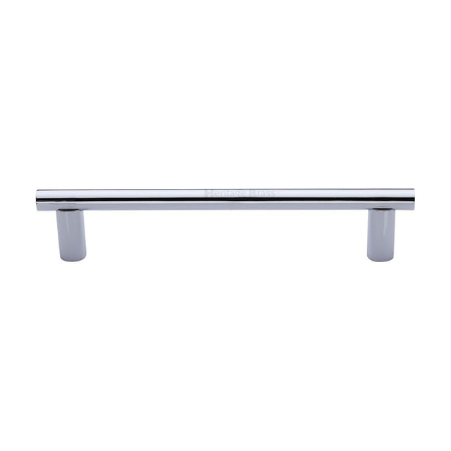 This is an image of a Heritage Brass - Door Pull Handle 19mm Round Bar Design 336mm Polished Chrome Finish, v2059-336-pc that is available to order from Trade Door Handles in Kendal.