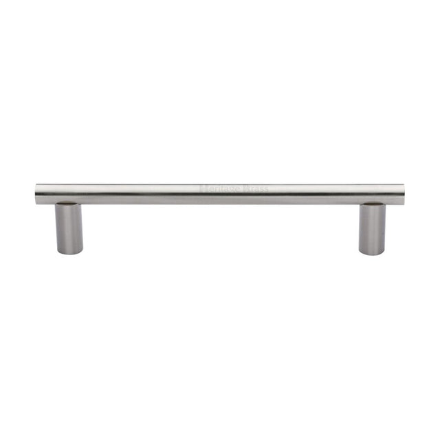 This is an image of a Heritage Brass - Door Pull Handle 19mm Round Bar Design 336mm Satin Nickel Finish, v2059-336-sn that is available to order from Trade Door Handles in Kendal.