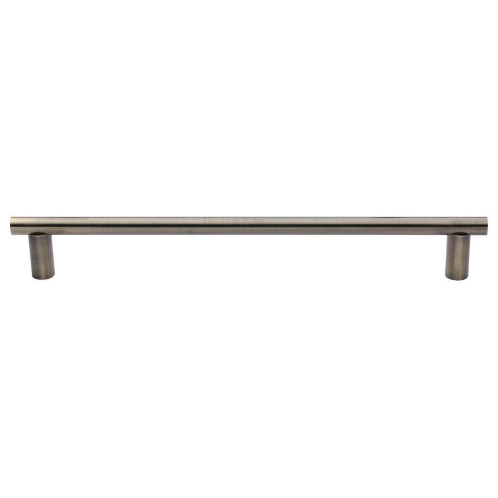 This is an image of a Heritage Brass - Door Pull Handle 19mm Round Bar Design 489mm Antique Brass Finish, v2059-489-at that is available to order from Trade Door Handles in Kendal.