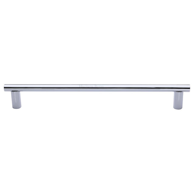 This is an image of a Heritage Brass - Door Pull Handle 19mm Round Bar Design 489mm Polished Chrome Finish, v2059-489-pc that is available to order from Trade Door Handles in Kendal.