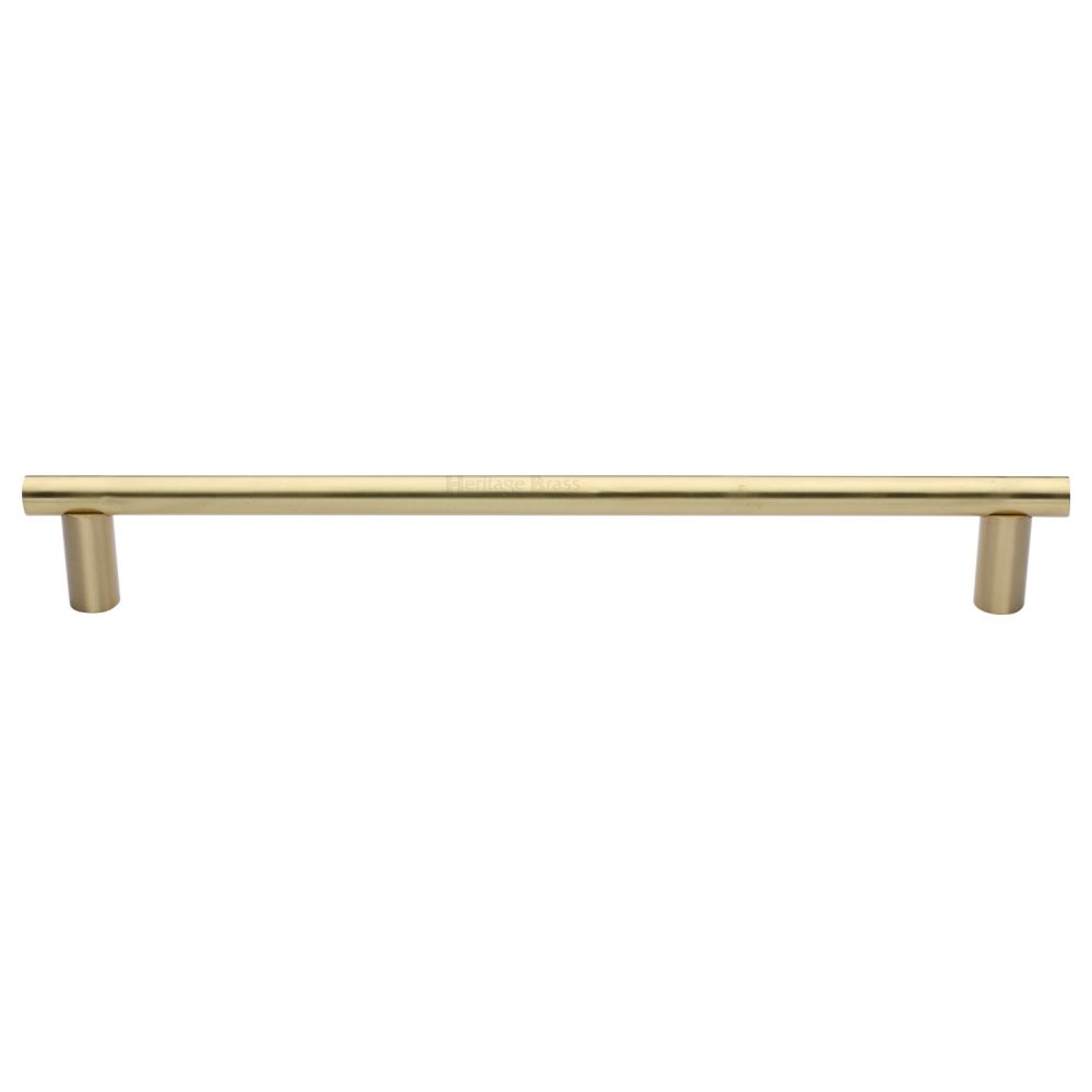 This is an image of a Heritage Brass - Door Pull Handle 19mm Round Bar Design 489mm Satin Brass Finish, v2059-489-sb that is available to order from Trade Door Handles in Kendal.