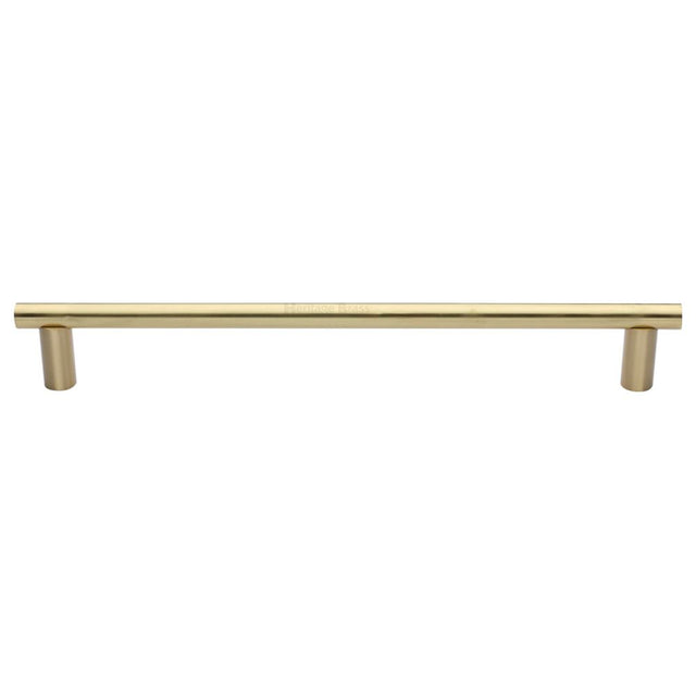 This is an image of a Heritage Brass - Door Pull Handle 19mm Round Bar Design 489mm Satin Brass Finish, v2059-489-sb that is available to order from Trade Door Handles in Kendal.