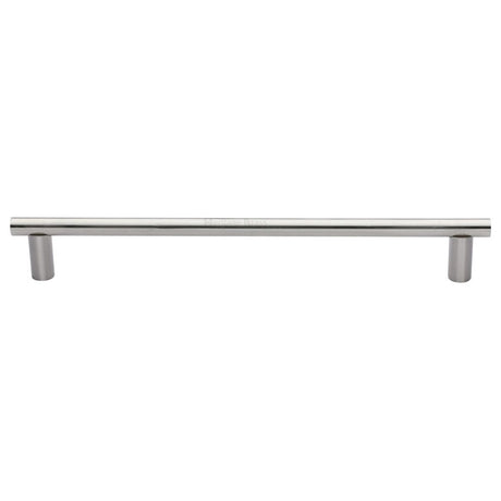 This is an image of a Heritage Brass - Door Pull Handle 19mm Round Bar Design 489mm Satin Nickel Finish, v2059-489-sn that is available to order from Trade Door Handles in Kendal.