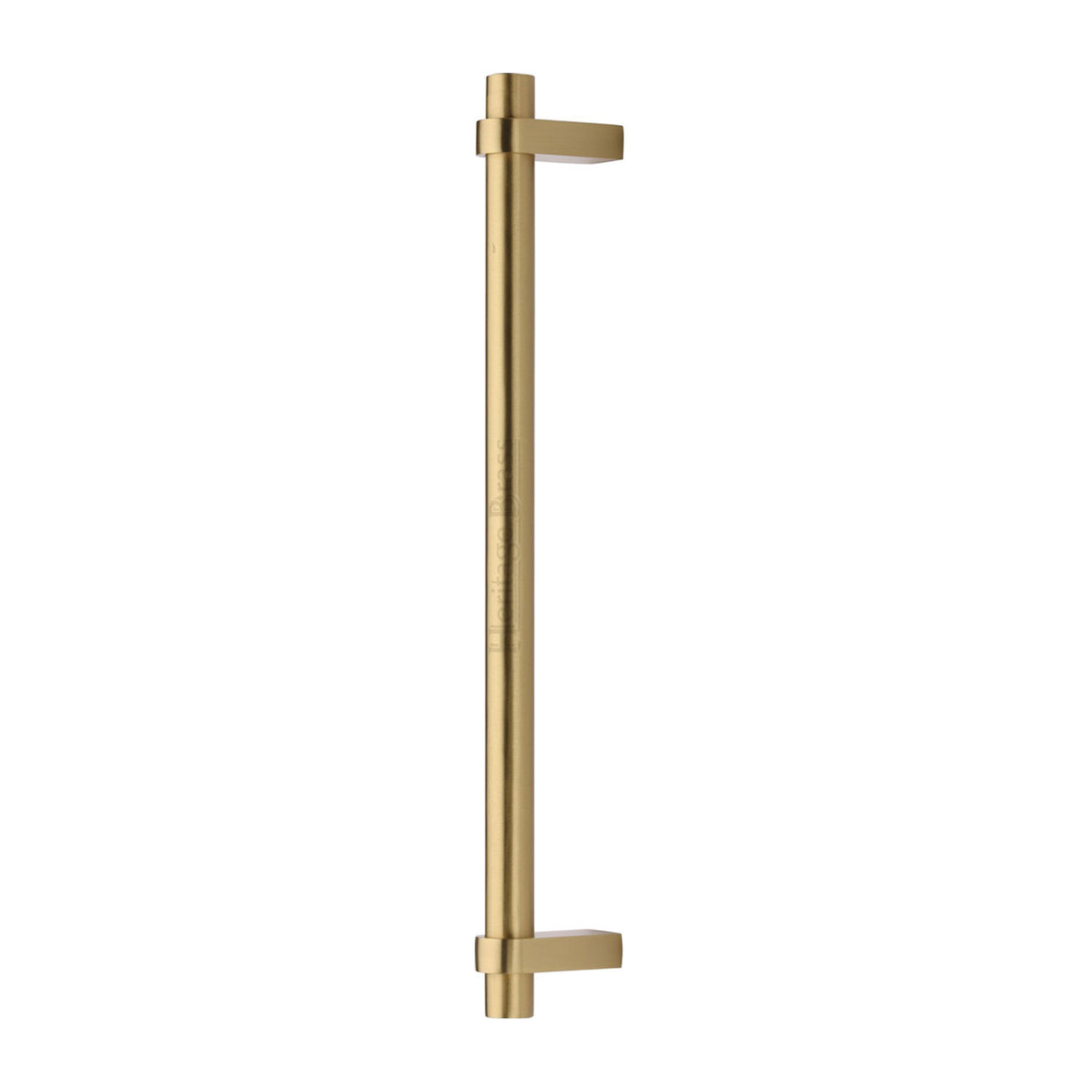 This is an image of a Heritage Brass - Door Pull Handle Industrial Design 353mm Satin Brass Finish, v2485-353-sb that is available to order from Trade Door Handles in Kendal.