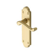 This is an image of a Heritage Brass - Door Handle Lever Latch Meridian Design Satin Brass Finish, v313-sb that is available to order from Trade Door Handles in Kendal.