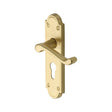 This is an image of a Heritage Brass - Door Handle Euro Profile Plate Meridian Design Satin Brass Finis, v327-48-sb that is available to order from Trade Door Handles in Kendal.