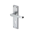 This is an image of a Heritage Brass - Door Handle Lever Lock Victoria Design Satin Chrome Finish, v3900-sc that is available to order from Trade Door Handles in Kendal.