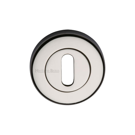 This is an image of a Heritage Brass - Key Escutcheon Polished Nickel Finish, v4000-pnf that is available to order from Trade Door Handles in Kendal.