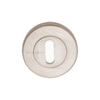 This is an image of a Heritage Brass - Key Escutcheon Satin Nickel Finish, v4000-sn that is available to order from Trade Door Handles in Kendal.