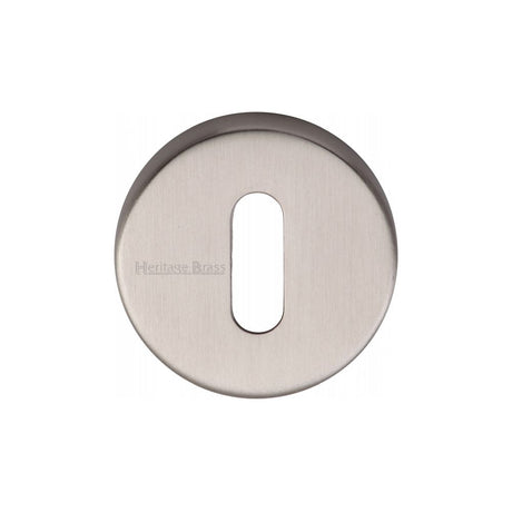 This is an image of a Heritage Brass - Key Escutcheon Satin Nickel Finish, v4007-sn that is available to order from Trade Door Handles in Kendal.