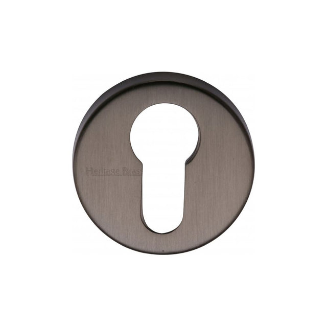 This is an image of a Heritage Brass - Euro Profile Cylinder Escutcheon Matt Bronze Finish, v4008-mb that is available to order from Trade Door Handles in Kendal.