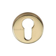 This is an image of a Heritage Brass - Euro Profile Cylinder Escutcheon Polished Brass Finish, v4008-pb that is available to order from Trade Door Handles in Kendal.