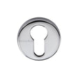 This is an image of a Heritage Brass - Euro Profile Cylinder Escutcheon Polished Chrome Finish, v4008-pc that is available to order from Trade Door Handles in Kendal.