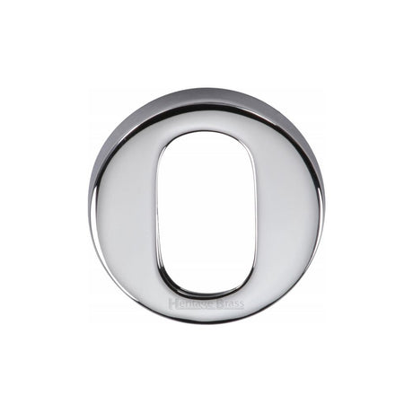 This is an image of a Heritage Brass - Oval Profile Cylinder Escutcheon Polished Chrome Finish, v4009-pc that is available to order from Trade Door Handles in Kendal.