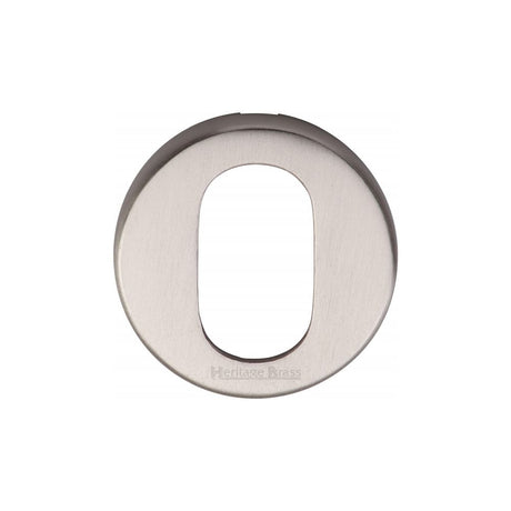 This is an image of a Heritage Brass - Oval Profile Cylinder Escutcheon Satin Nickel Finish, v4009-sn that is available to order from Trade Door Handles in Kendal.