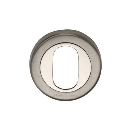 This is an image of a Heritage Brass - Oval Profile Cylinder Escutcheon Mercury Finish, v4010-mc that is available to order from Trade Door Handles in Kendal.