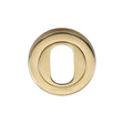 This is an image of a Heritage Brass - Oval Profile Cylinder Escutcheon Polished Brass Finish, v4010-pb that is available to order from Trade Door Handles in Kendal.