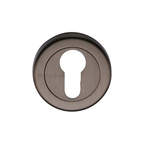 This is an image of a Heritage Brass - Euro Profile Cylinder Escutcheon Matt Bronze Finish, v4020-mb that is available to order from Trade Door Handles in Kendal.