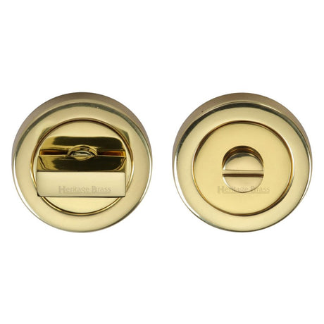 This is an image of a Heritage Brass - Thumbturn & Emergency Release Polished Brass Finish, v4035-pb that is available to order from Trade Door Handles in Kendal.