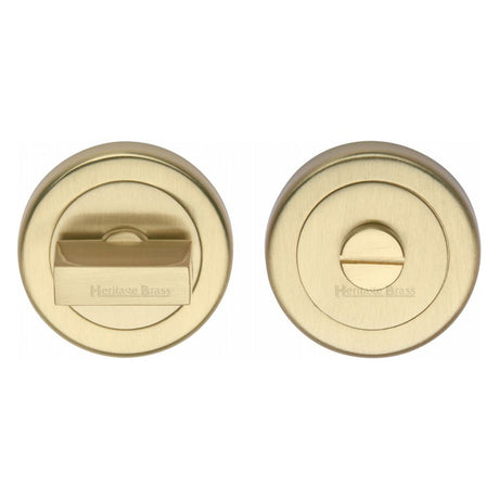 This is an image of a Heritage Brass - Thumbturn & Emergency Release Satin Brass Finish, v4035-sb that is available to order from Trade Door Handles in Kendal.