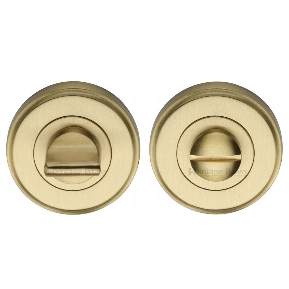 This is an image of a Heritage Brass - Thumbturn & Emergency Release Satin Brass Finish, v4045-sb that is available to order from Trade Door Handles in Kendal.