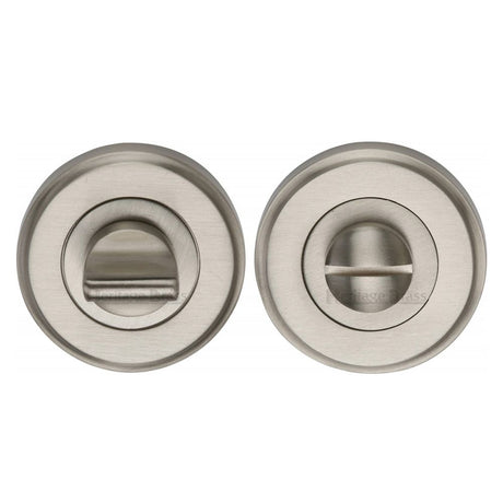 This is an image of a Heritage Brass - Thumbturn & Emergency Release Satin Nickel Finish, v4045-sn that is available to order from Trade Door Handles in Kendal.