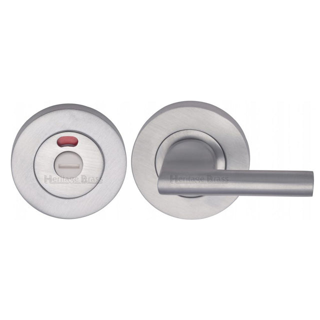 This is an image of a Heritage Brass - Indicator Turn & Release for Bathroom Doors Satin Chrome Finish, v4048-sc that is available to order from Trade Door Handles in Kendal.