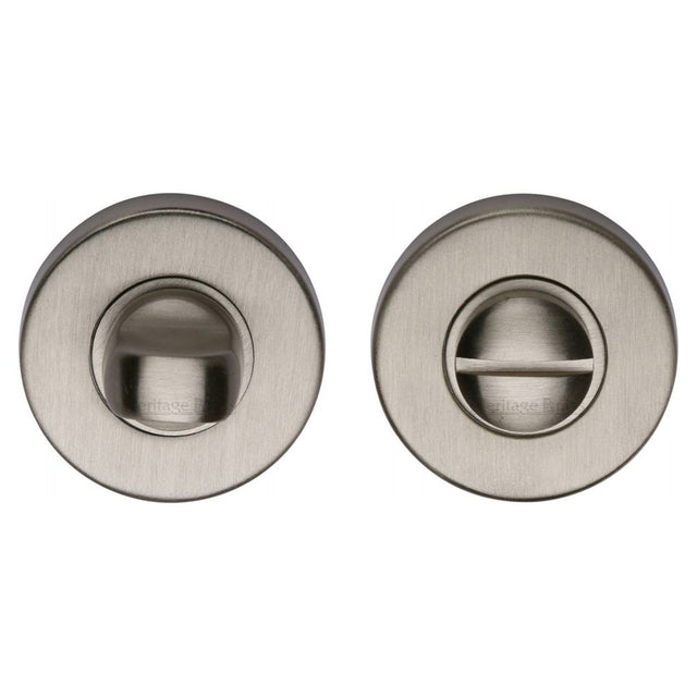 This is an image of a Heritage Brass - Thumbturn & Emergency Release Satin Nickel Finish, v4049-sn that is available to order from Trade Door Handles in Kendal.