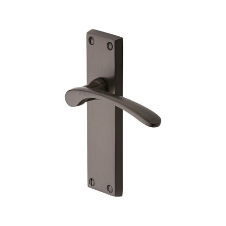 This is an image of a Heritage Brass - Door Handle Lever Latch Sophia Design Matt Bronze Finish, v4113-mb that is available to order from Trade Door Handles in Kendal.