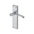 This is an image of a Heritage Brass - Door Handle Lever Latch Sophia Design Satin Chrome Finish, v4113-sc that is available to order from Trade Door Handles in Kendal.