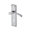 This is an image of a Heritage Brass - Door Handle Lever Lock Sophia Design Polished Chrome Finish, v4130-pc that is available to order from Trade Door Handles in Kendal.