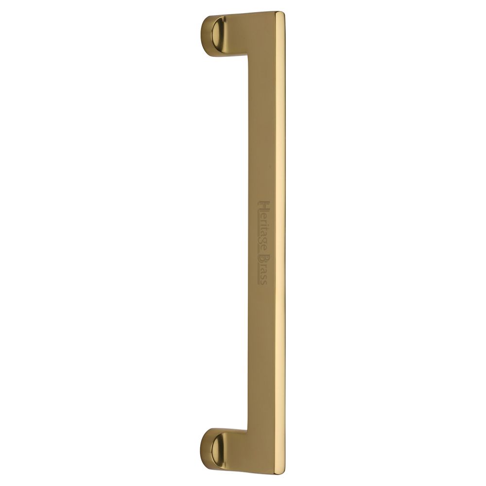 This is an image of a Heritage Brass - Door Pull Handle Apollo Design 307mm Polished Brass Finish, v4150-307-pb that is available to order from Trade Door Handles in Kendal.