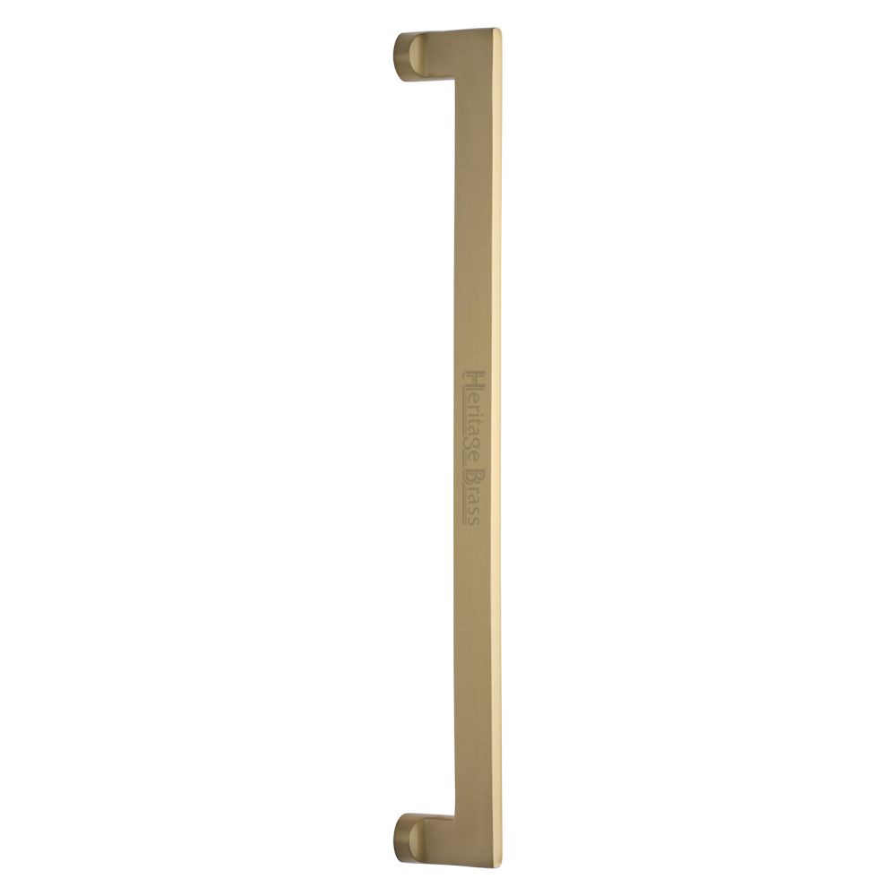 This is an image of a Heritage Brass - Door Pull Handle Apollo Design 460mm Satin Brass Finish, v4150-460-sb that is available to order from Trade Door Handles in Kendal.