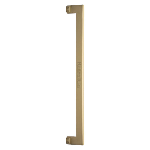 This is an image of a Heritage Brass - Door Pull Handle Apollo Design 460mm Satin Brass Finish, v4150-460-sb that is available to order from Trade Door Handles in Kendal.