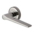 This is an image of a Heritage Brass - Door Handle Lever on Rose Gio Design Polished Nickel Finish, v4189-pnf that is available to order from Trade Door Handles in Kendal.