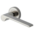 This is an image of a Heritage Brass - Door Handle Lever Latch on Round Rose Julia Design Polished Nickel, v4190-pnf that is available to order from Trade Door Handles in Kendal.