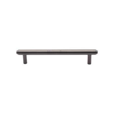 This is an image of a Heritage Brass - Cabinet Pull Stepped Design 128mm CTC Matt Bronze Finish, v4410-128-mb that is available to order from Trade Door Handles in Kendal.