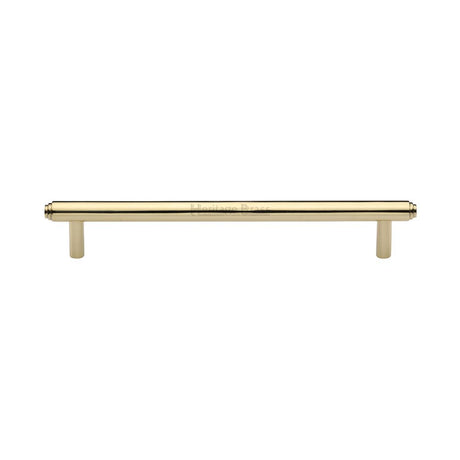 This is an image of a Heritage Brass - Cabinet Pull Stepped Design 160mm CTC Polished Brass Finish, v4410-160-pb that is available to order from Trade Door Handles in Kendal.