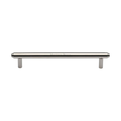 This is an image of a Heritage Brass - Cabinet Pull Stepped Design 160mm CTC Polished Nickel Finish, v4410-160-pnf that is available to order from Trade Door Handles in Kendal.