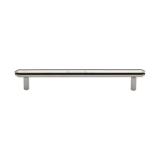 This is an image of a Heritage Brass - Cabinet Pull Stepped Design 160mm CTC Polished Nickel Finish, v4410-160-pnf that is available to order from Trade Door Handles in Kendal.