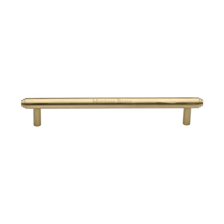 This is an image of a Heritage Brass - Cabinet Pull Stepped Design 160mm CTC Satin Brass Finish, v4410-160-sb that is available to order from Trade Door Handles in Kendal.