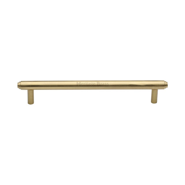 This is an image of a Heritage Brass - Cabinet Pull Stepped Design 160mm CTC Satin Brass Finish, v4410-160-sb that is available to order from Trade Door Handles in Kendal.