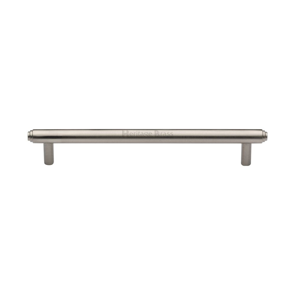 This is an image of a Heritage Brass - Cabinet Pull Stepped Design 160mm CTC Satin Nickel Finish, v4410-160-sn that is available to order from Trade Door Handles in Kendal.