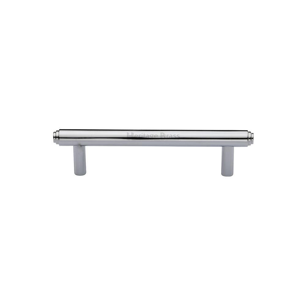 This is an image of a Heritage Brass - Cabinet Pull Stepped Design 96mm CTC Polished Chrome Finish, v4410-96-pc that is available to order from Trade Door Handles in Kendal.