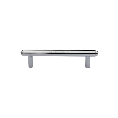 This is an image of a Heritage Brass - Cabinet Pull Stepped Design 96mm CTC Polished Chrome Finish, v4410-96-pc that is available to order from Trade Door Handles in Kendal.