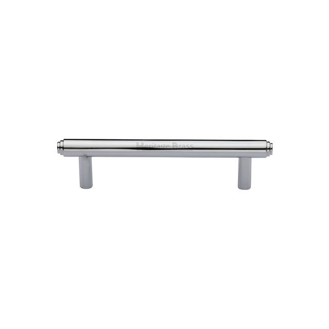 This is an image of a Heritage Brass - Cabinet Pull Stepped Design 96mm CTC Polished Chrome Finish, v4410-96-pc that is available to order from Trade Door Handles in Kendal.